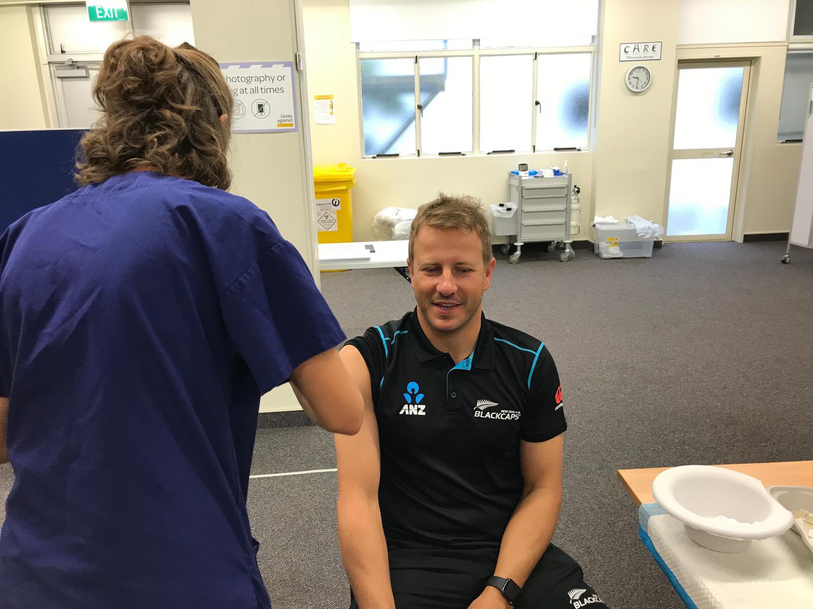 Neil Wagner received his first dose of COVID-19 vaccine | NZC Twitter