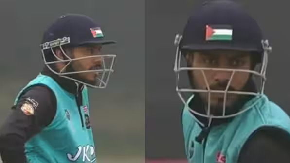 Furqan Bhat played in allegedly unsanctioned J&K Champions League with Palestine flag | X