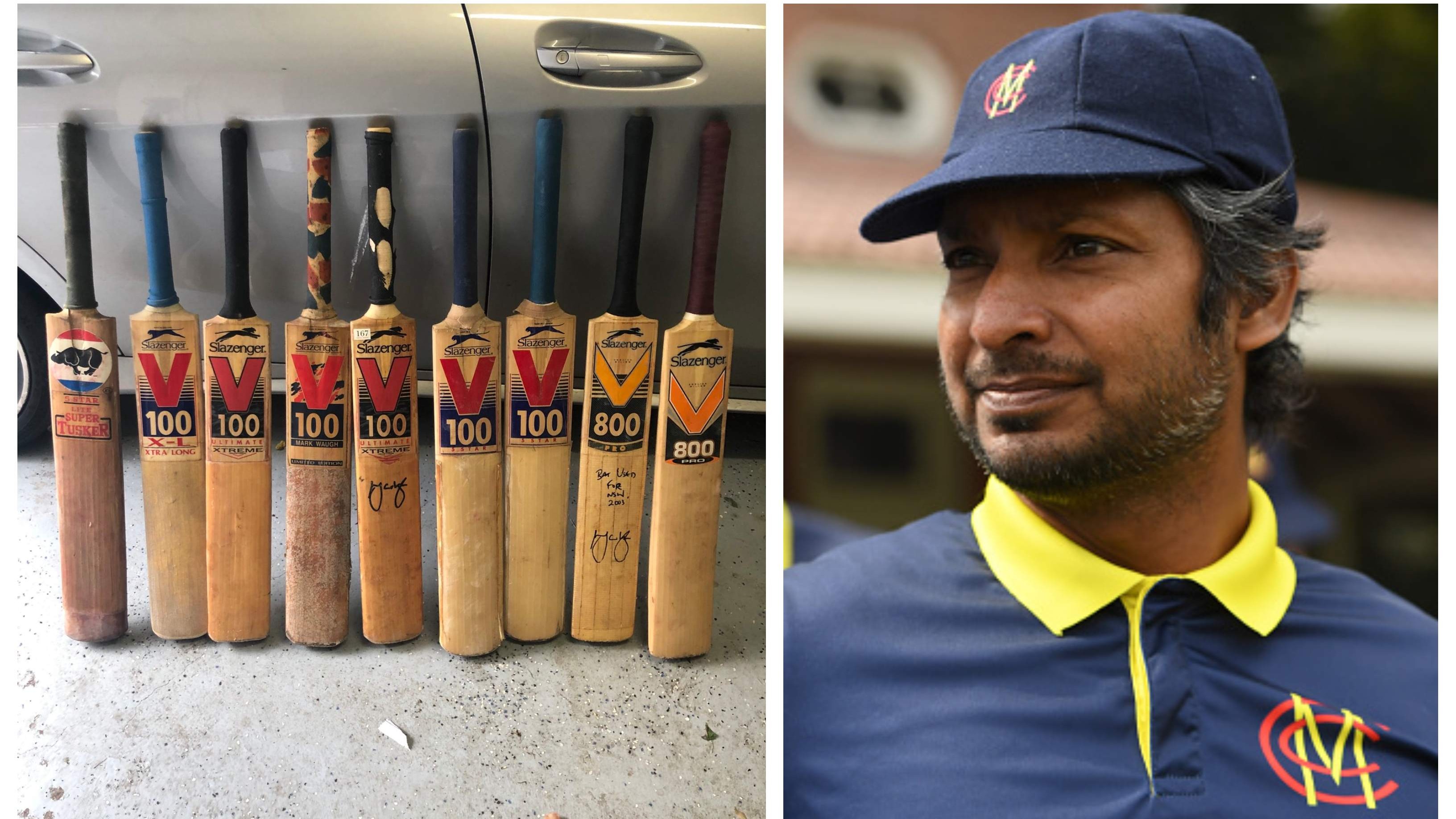 Kumar Sangakkara turns nostalgic after Mark Waugh shares collection of his cricket bats on Twitter