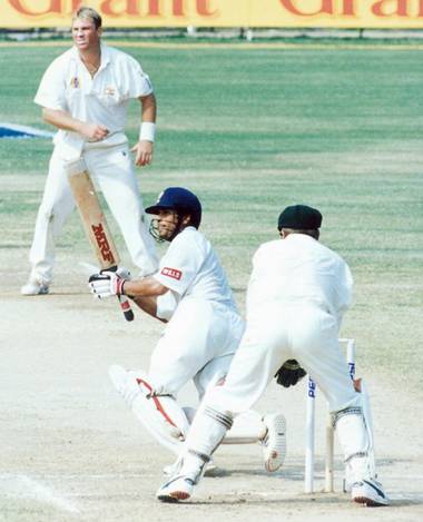 Sachin Tendulkar and Shane Warne during the 1998 Test series in India | Getty
