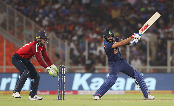 Virat Kohli scored a duck in the first T20I against England. | Getty 