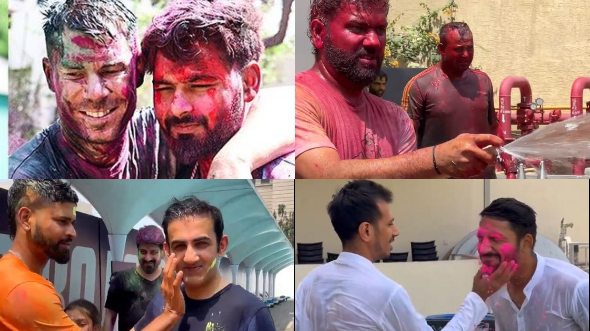 IPL 2024: WATCH- Indian and overseas cricketers of IPL franchises celebrate Holi; enjoy with colors