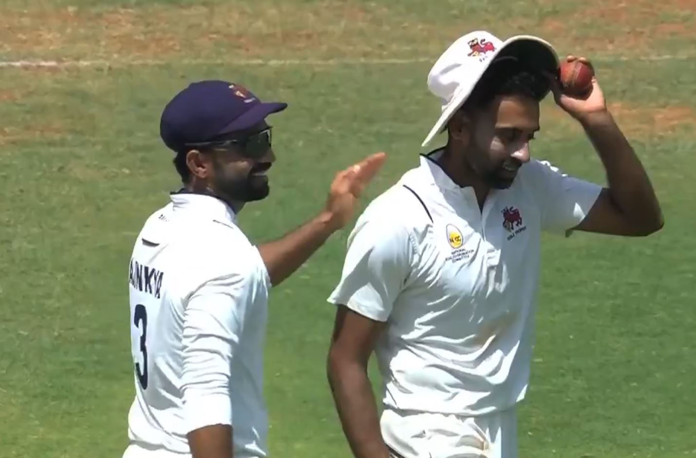 Mumbai captain Ajinkya Rahane with Dhawal Kulkarni | BCCI X