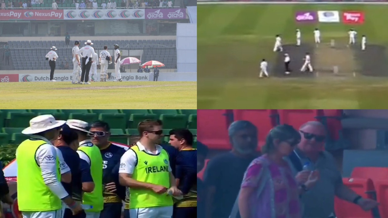 WATCH- Players panic, game halted as earthquake hits Dhaka during second Bangladesh v Ireland second Test