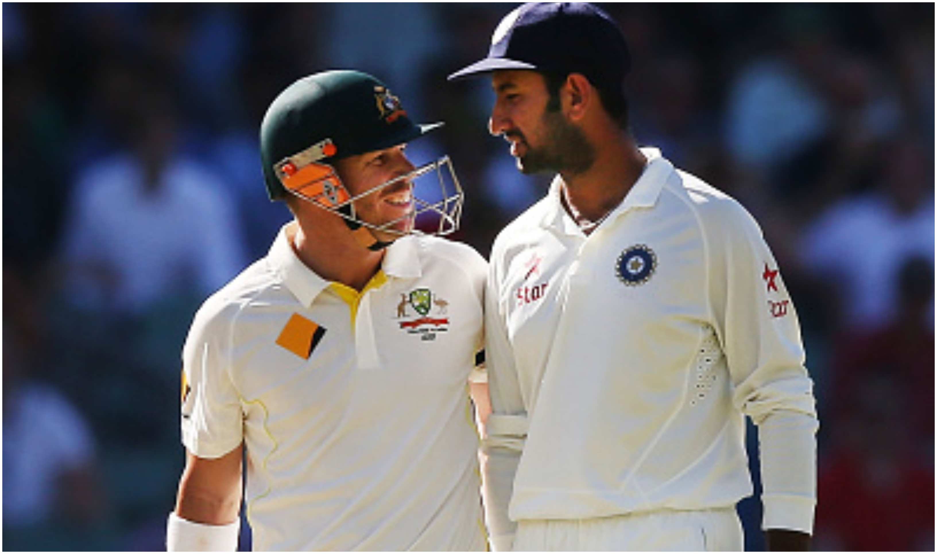 Cheteshwar Pujara and David Warner | Getty