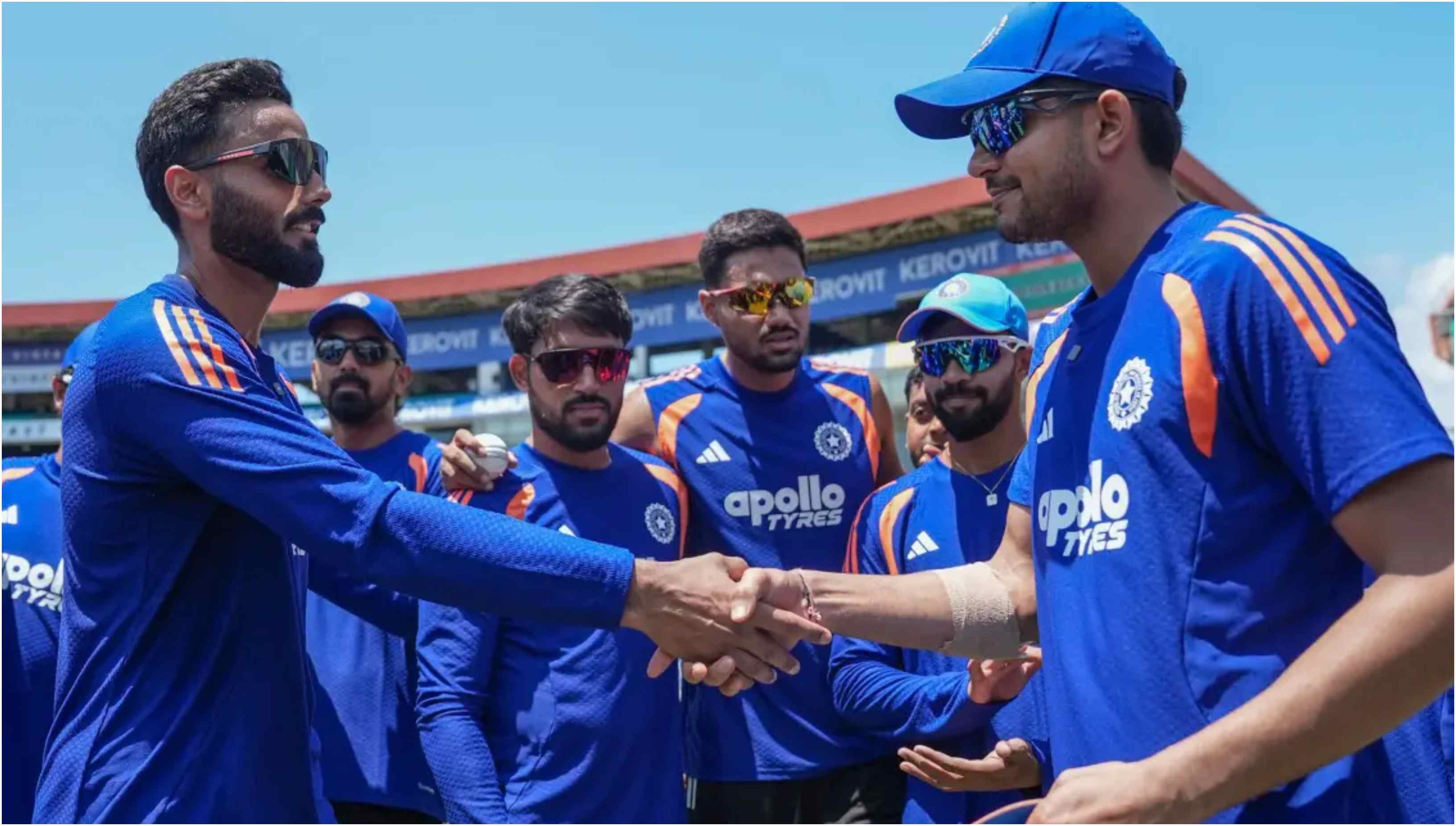 Naman Dhir receiving his maiden ODI cap from Shubman Gill | BCCI