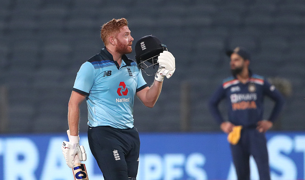 Jonny Bairstow celebrates his 11th ODI ton in Pune | Getty Images