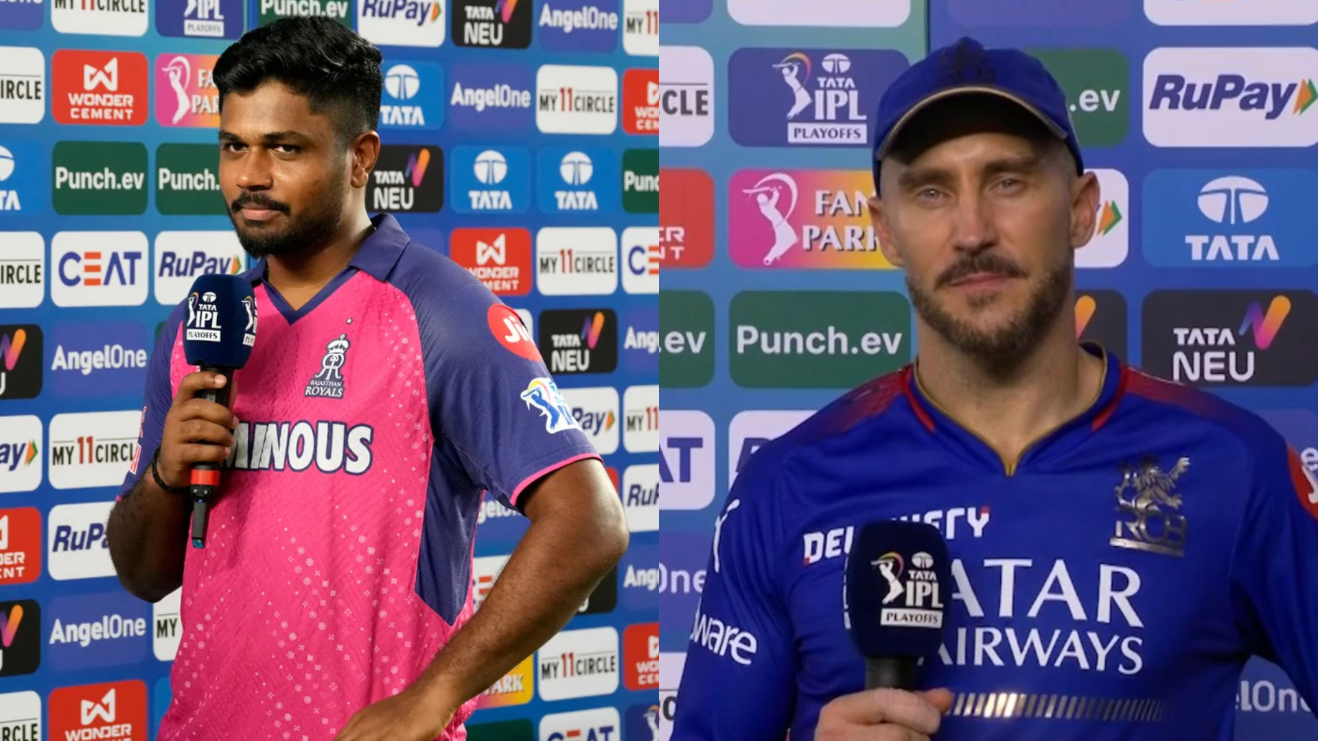IPL 2024: Sanju Samson reveals not all RR players 100% fit; Faf du Plessis says RCB fell short of runs with dew coming in
