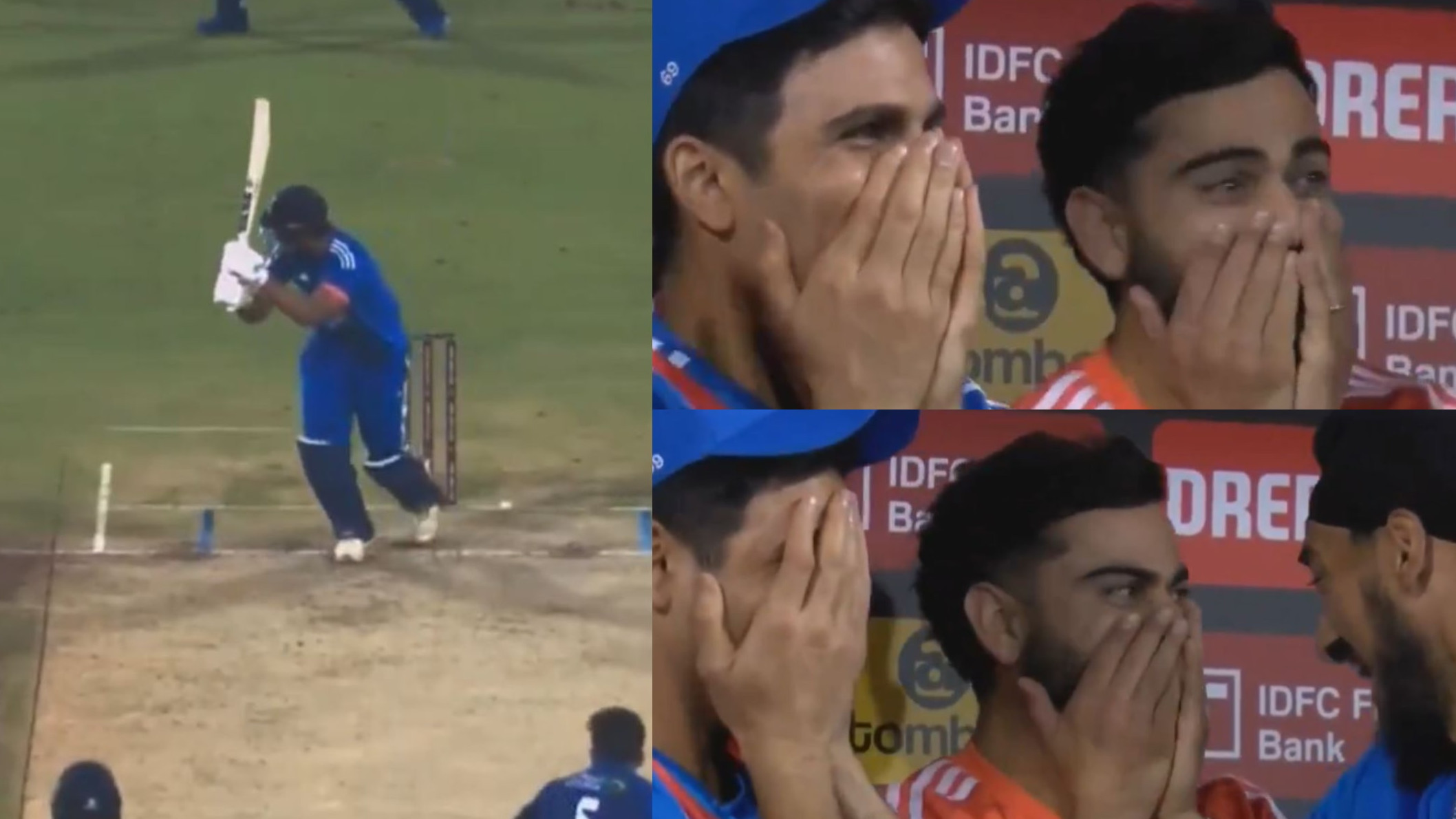 IND v AFG 2024: WATCH- Gill and Kohli facepalm and then laugh after Shivam Dube finishes match for India