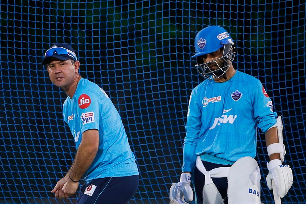 Ricky Ponting with Ajinkya Rahane in Delhi Capitals | Twitter