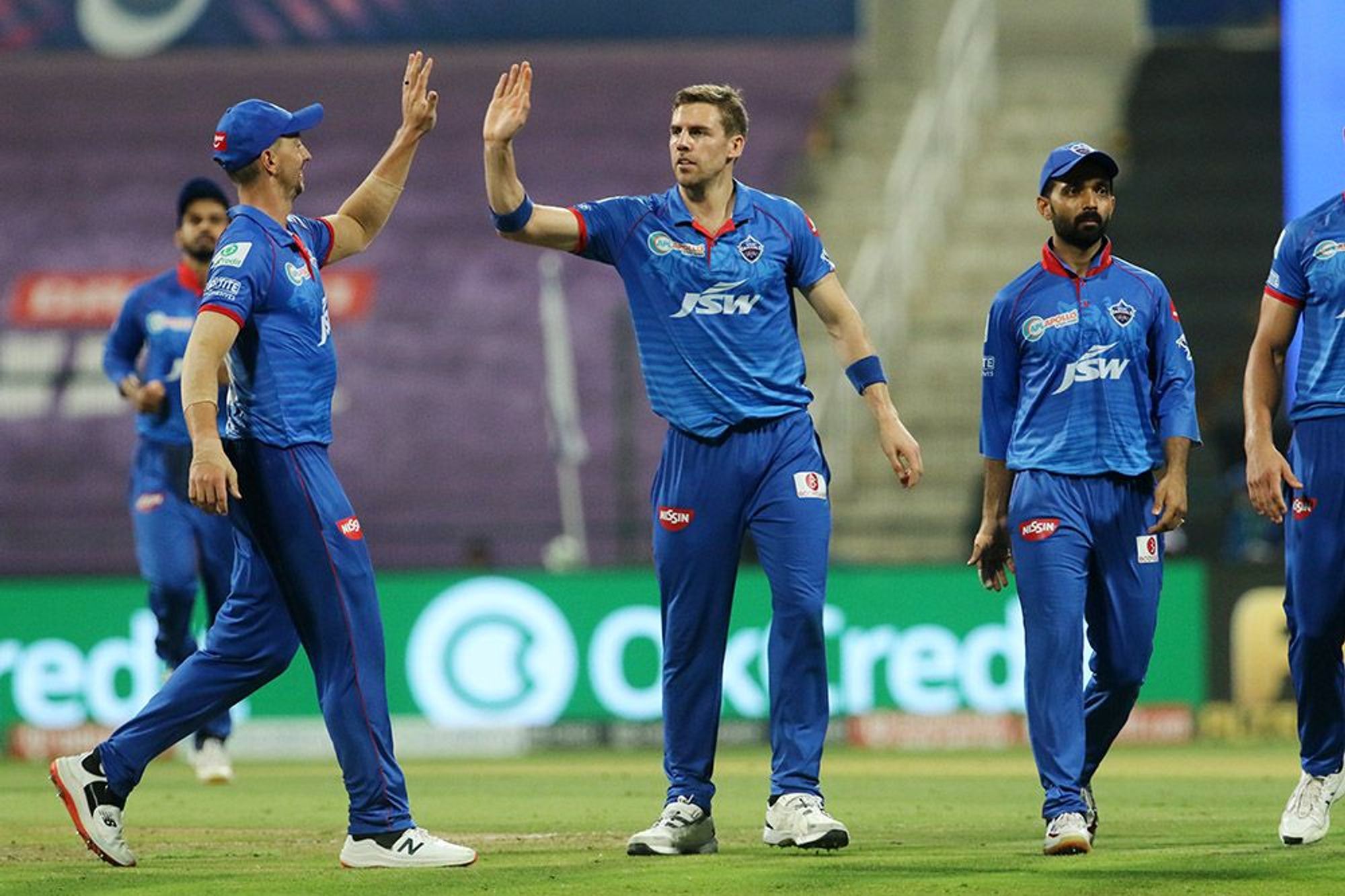 Man of the Match Anrich Nortje took 3 wickets against RCB in Abu Dhabi. (Photo - BCCI / IPL) 