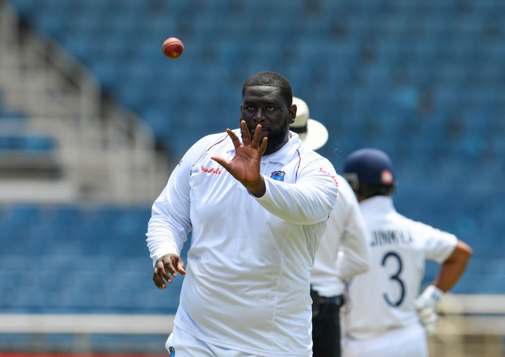Rahkeem Cornwall on Test debut | AFP