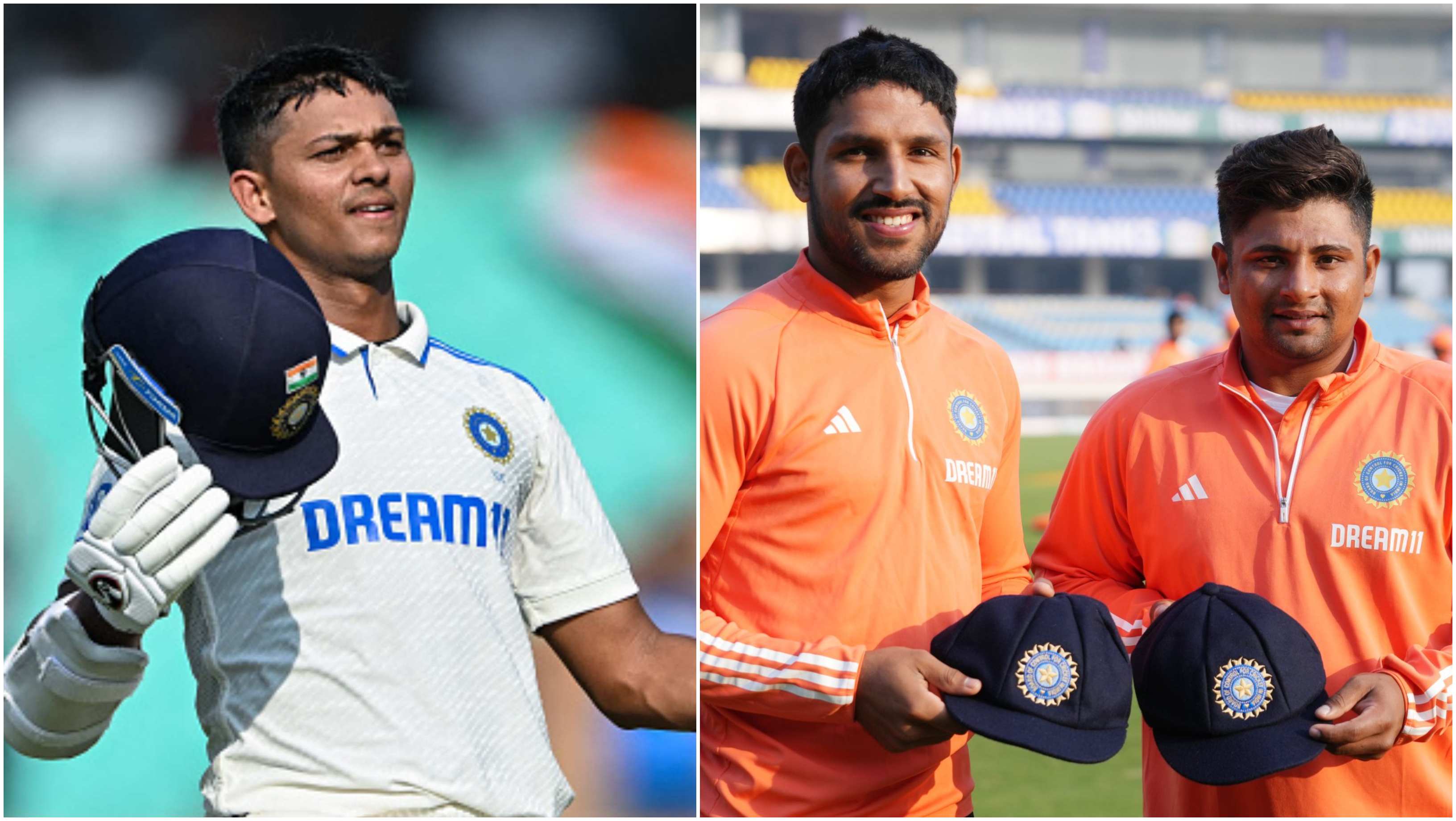 Yashasvi Jaiswal, Dhruv Jurel and Sarfaraz Khan | Getty/BCCI