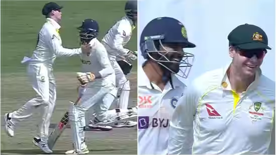 IND v AUS 2023: WATCH- Jadeja and Smith collide while returning to crease; share a smile and hug
