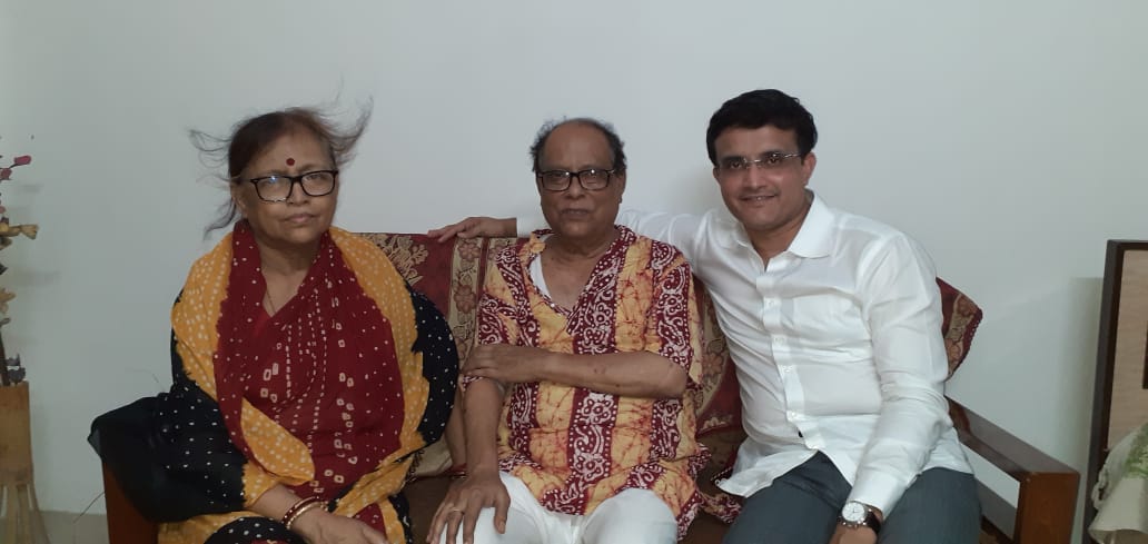 Sourav Ganguly with friend and CPI leader Ashok Bhattacharya