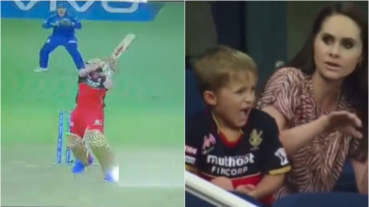 IPL 2021: WATCH - AB de Villiers' son hurts himself after his father's dismissal