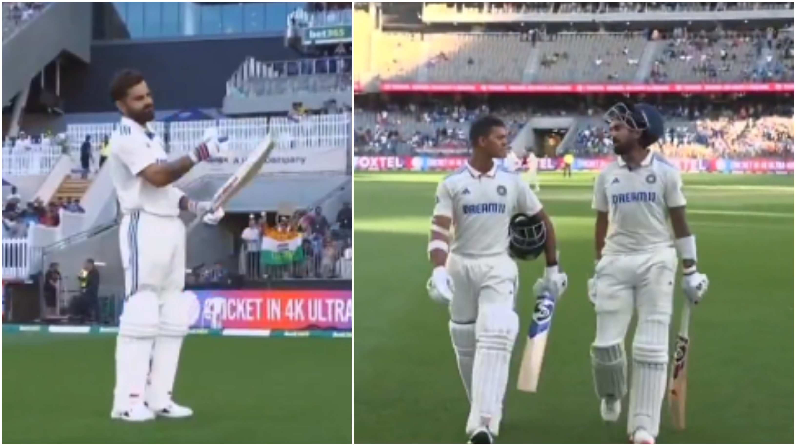 Virat Kohli's gesture for Yashasvi Jaiswal and KL Rahul | Screengrab