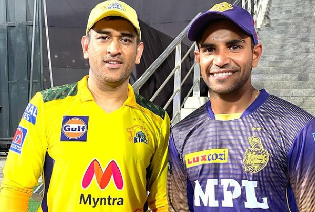 MS Dhoni and Shivam Mavi | Instagram