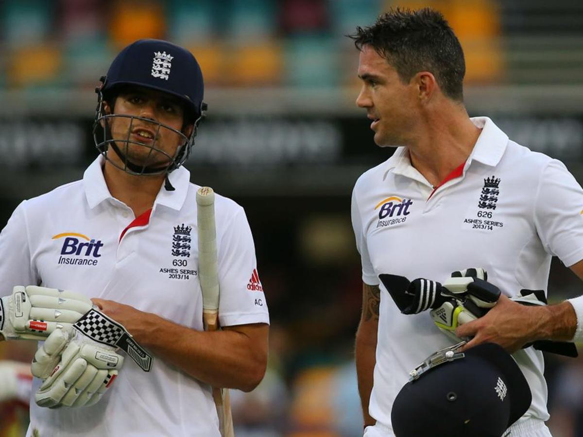Captain Cook with Pietersen during the ill-fated 2014 Ashes Series | Getty