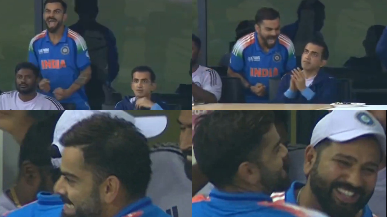 CT 2025: WATCH- Virat Kohli can’t keep calm as India qualifies for final; tightly hugs Rohit Sharma after win over Australia