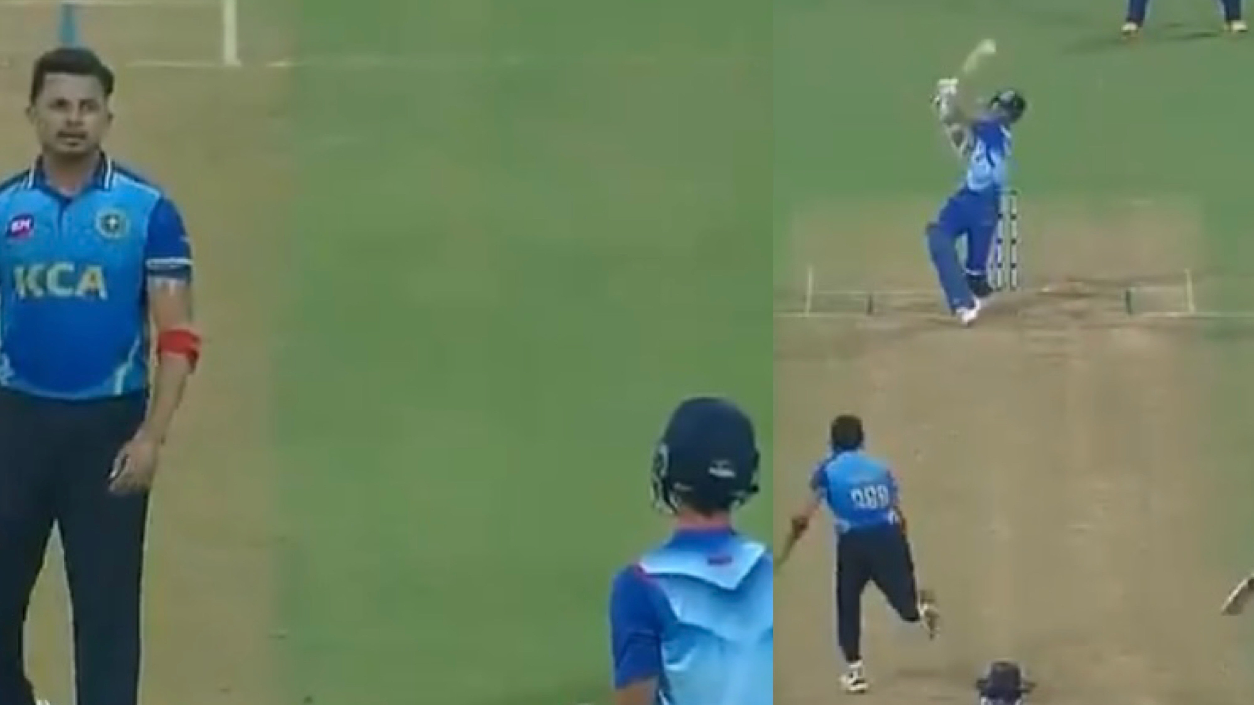 SMA Trophy 2021: WATCH - Yashasvi Jaiswal hits Sreesanth for two consecutive sixes after a stare down