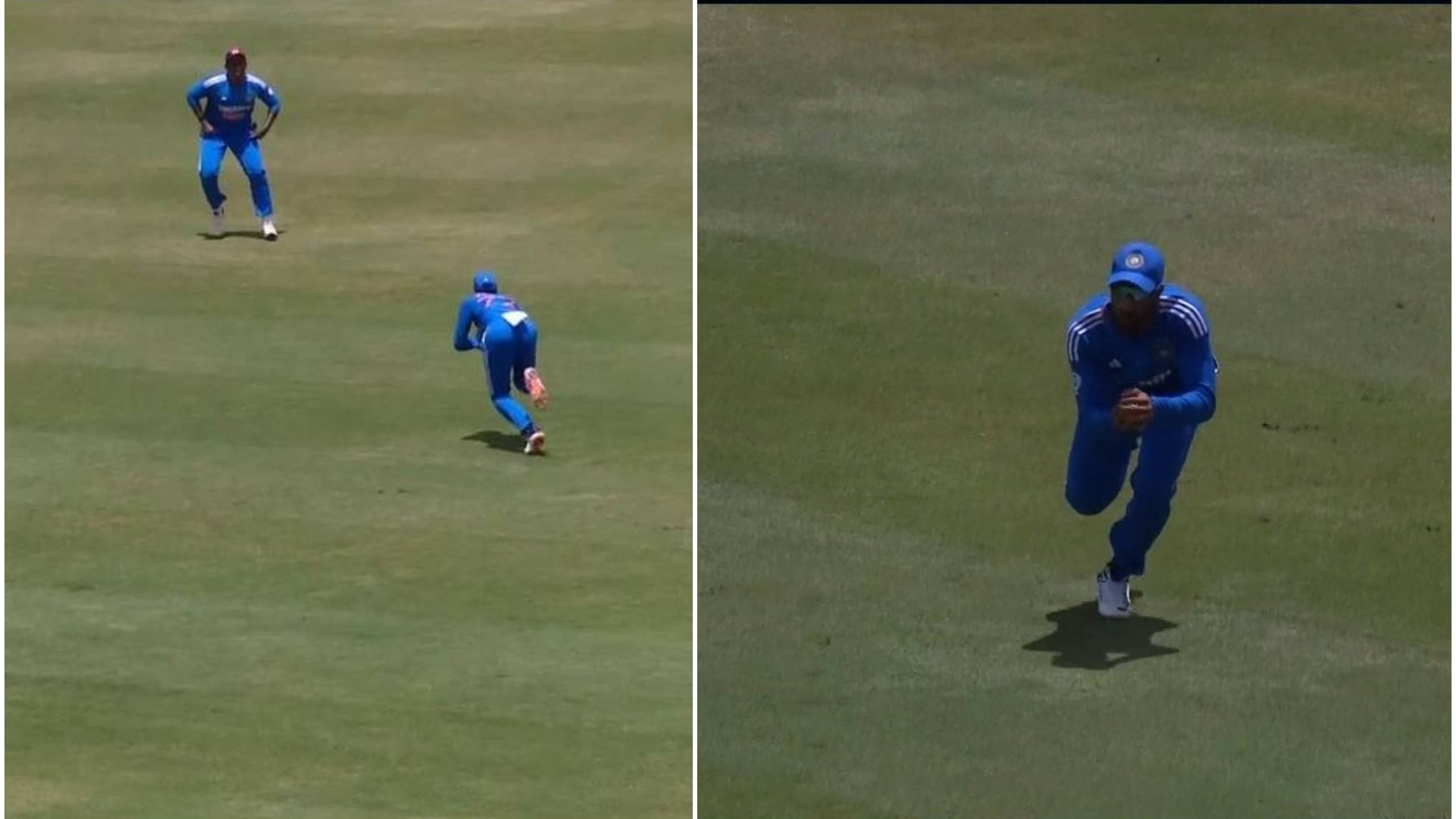 WI v IND 2023: WATCH – Tilak Varma takes a brilliant running catch on debut to dismiss Johnson Charles