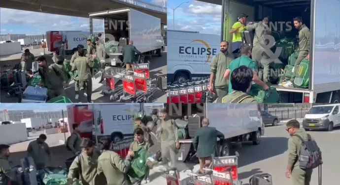 Pakistan team loading their luggage | X