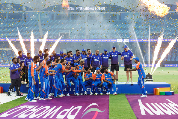 Indian team rejoice the triumph without the Asia Cup 2025 trophy | Getty