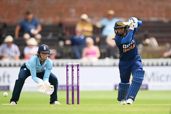 Mithali Raj in action during the third ODI against England Women | Getty
