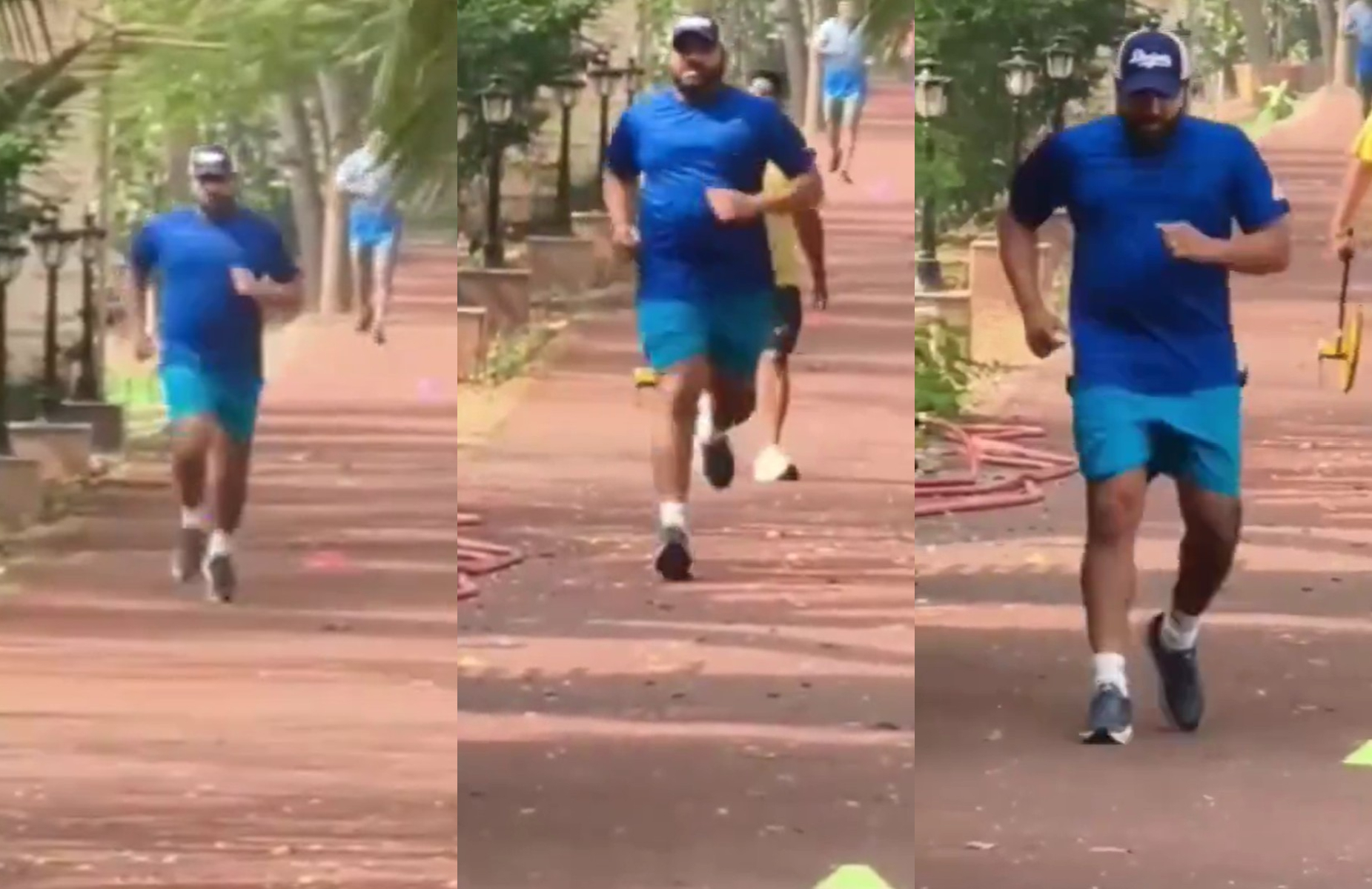 Rohit Sharma trains hard | X