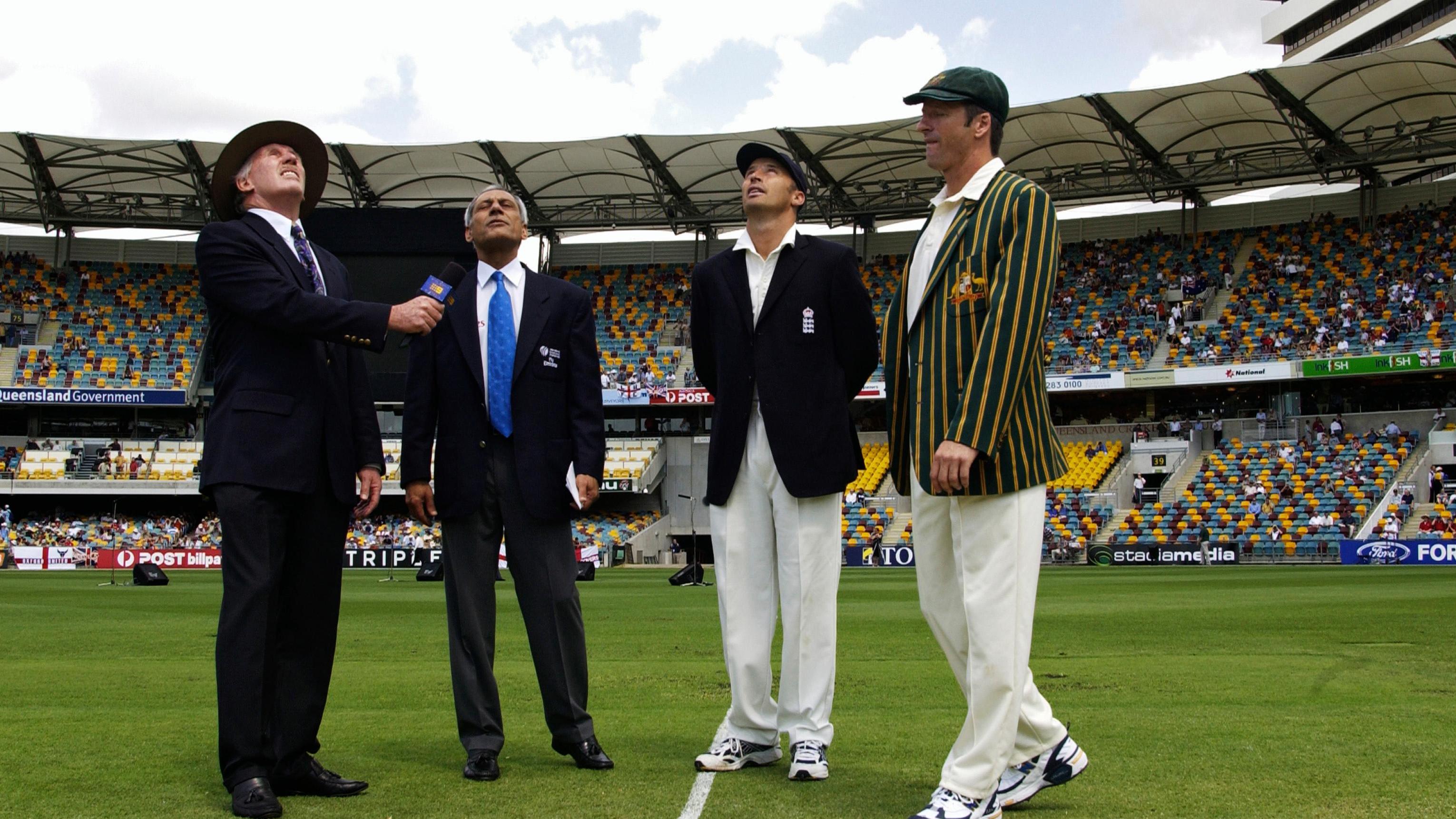 The infamous moment Nasser Hussain winning the toss at Gabba in 2002 and choosing to bowl