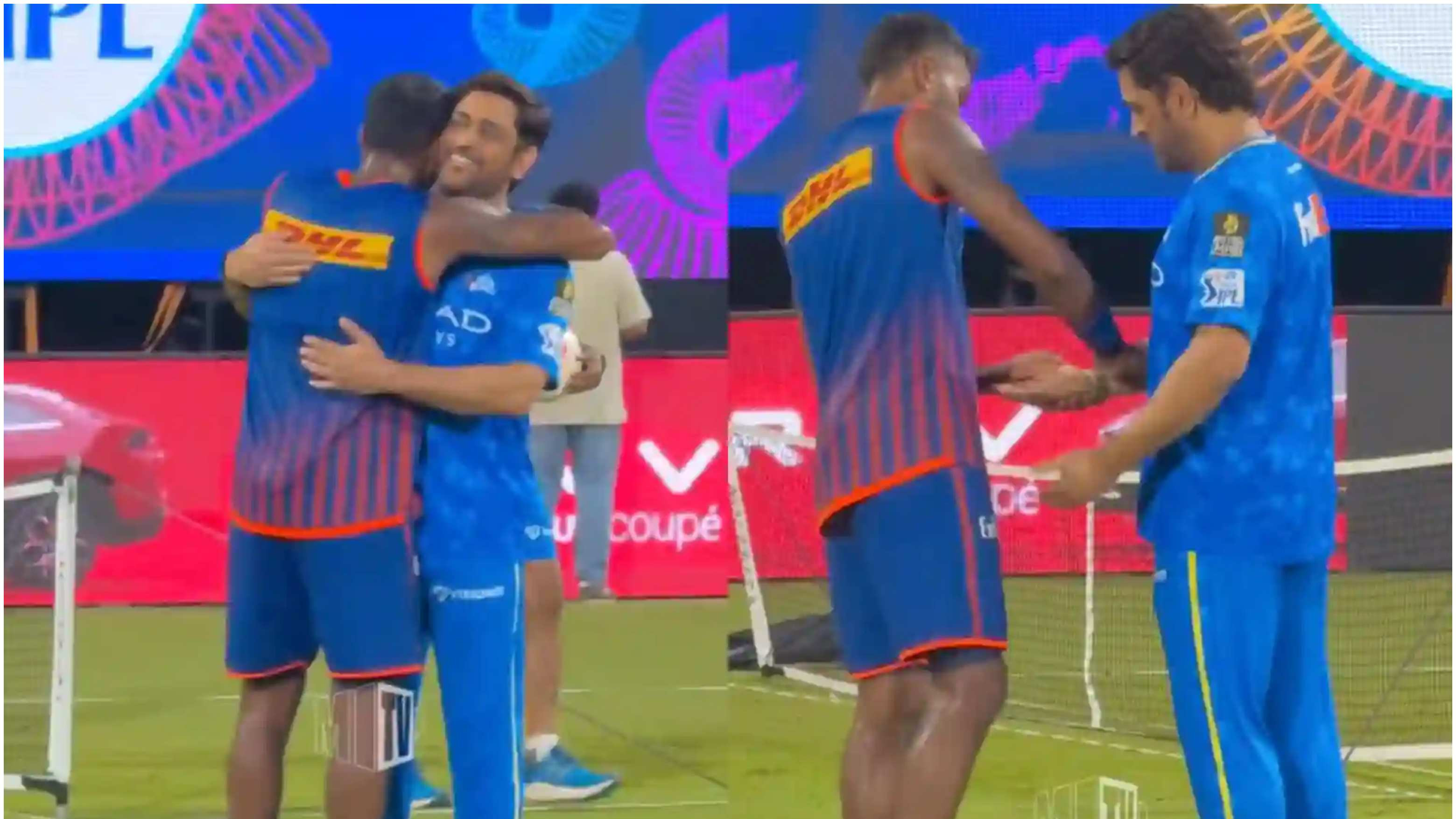 IPL 2025: WATCH – MS Dhoni, Hardik Pandya share a warm hug on the eve of CSK vs MI clash at Chepauk