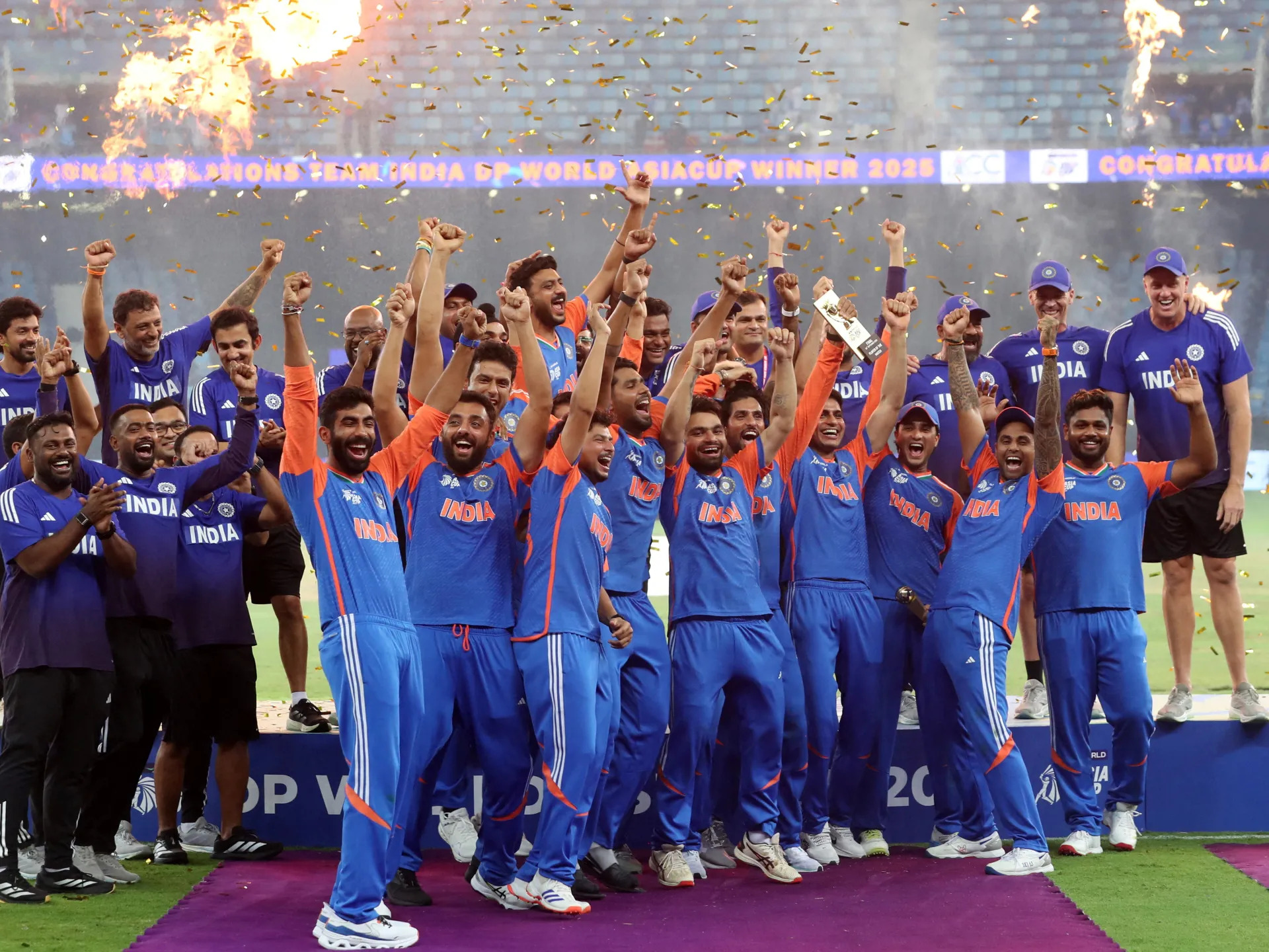 Indian team celebrated their Asia Cup victory without the trophy | Getty