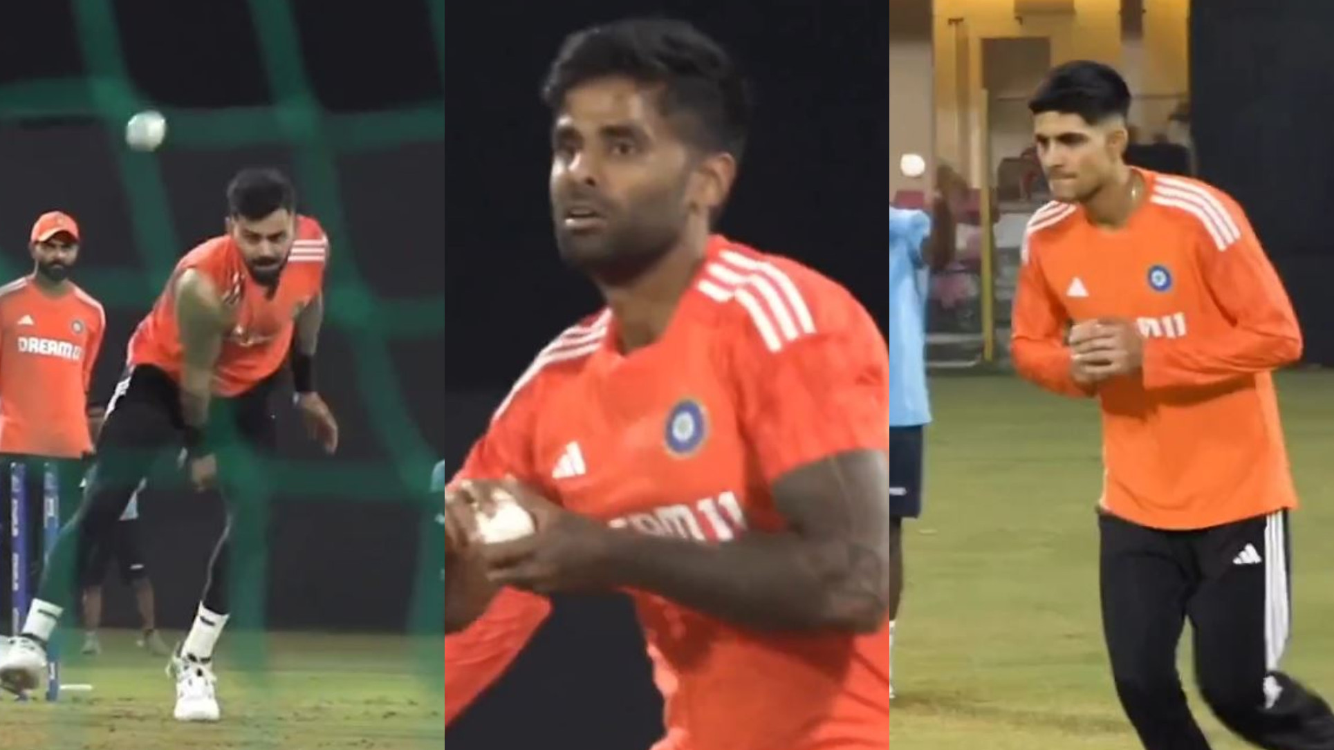 CWC 2023: WATCH- Virat Kohli, Suryakumar Yadav and Shubman Gill bowl in nets ahead of England encounter