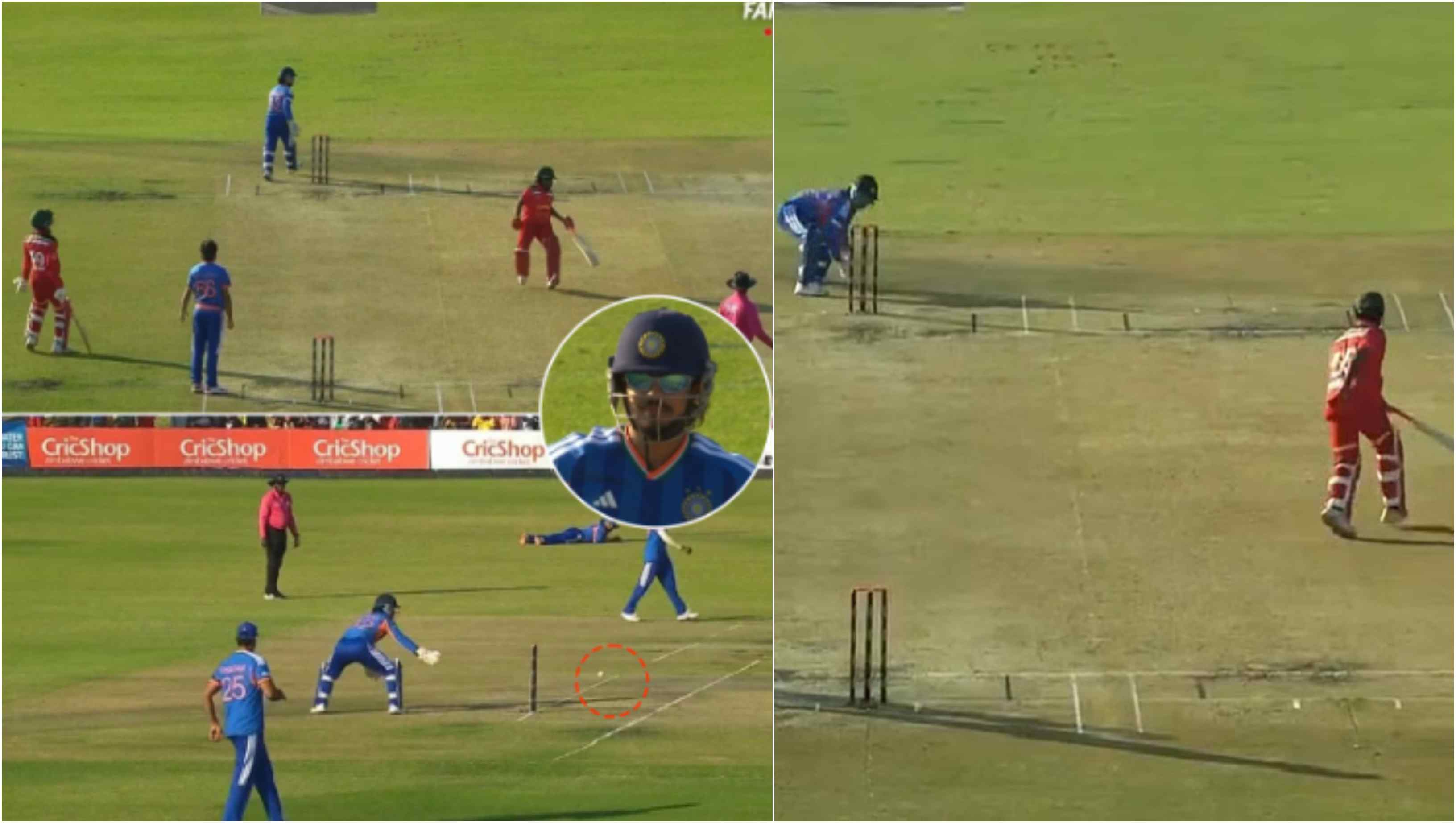 Ishan Kishan missed an easy run out chance | Screengrabs