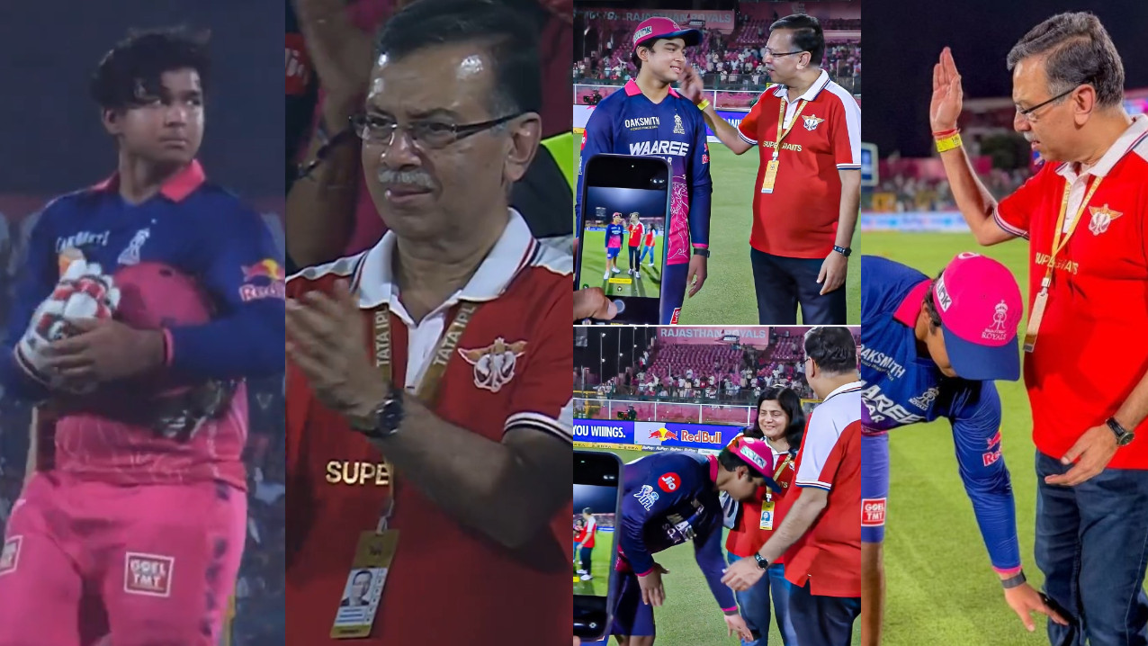 IPL 2026: WATCH- Sanjiv Goenka’s standing ovation to Vaibhav Sooryavanshi; RR batter touches his feet after meeting him