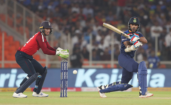 Shikhar Dhawan during the T20I series against England earlier this year | Getty