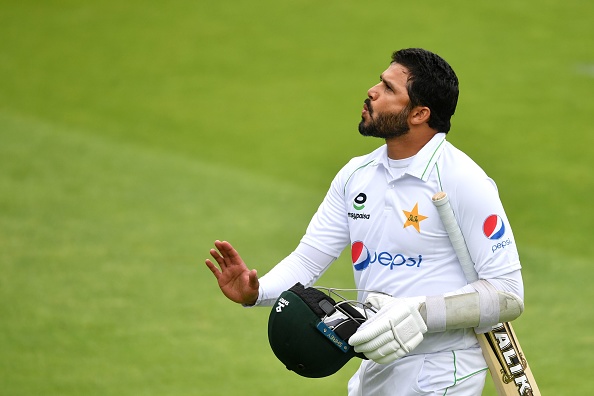 Captain Azhar Ali made 0 and 18 in Manchester Test | DAN MULLAN/POOL/AFP via Getty Images