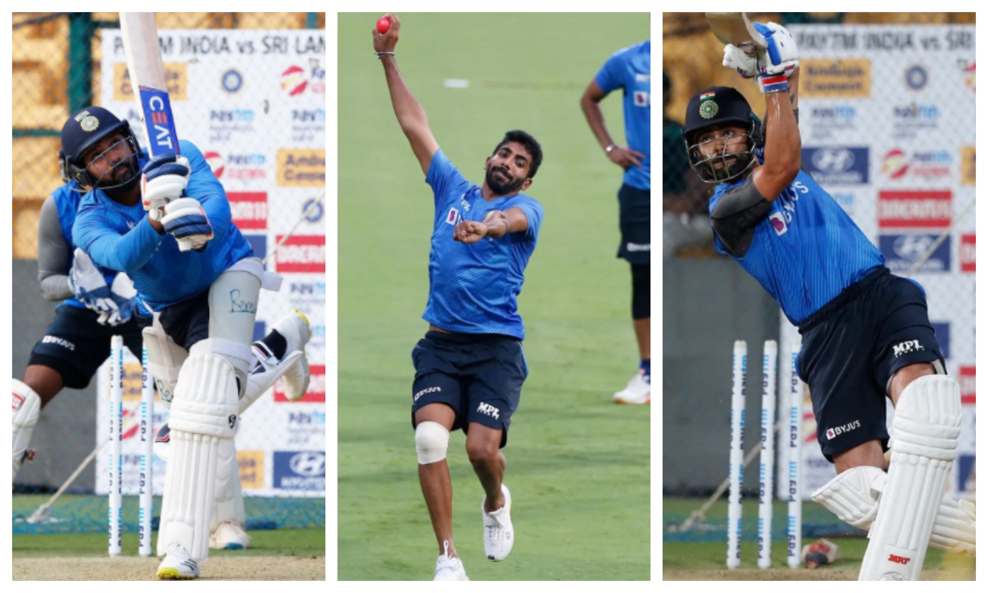 Rohit Sharma, Jasprit Bumrah and Virat Kohli | BCCI/Instagram