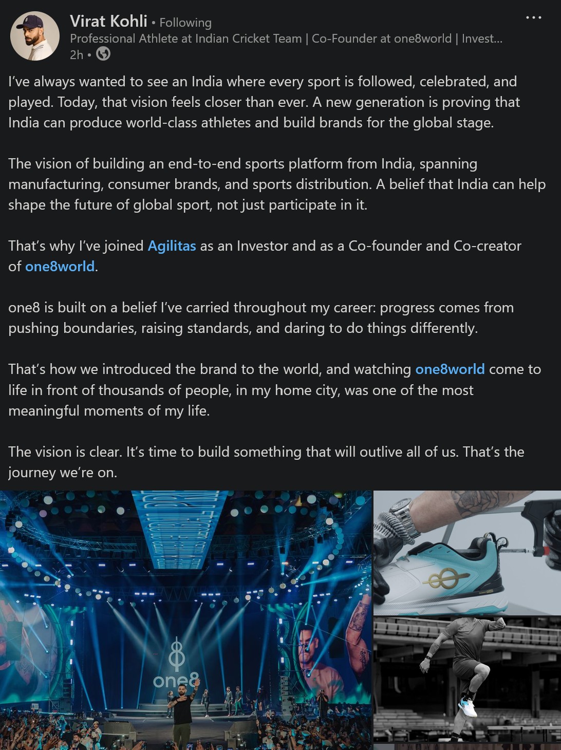 Virat Kohli LinkedIn Screenshot