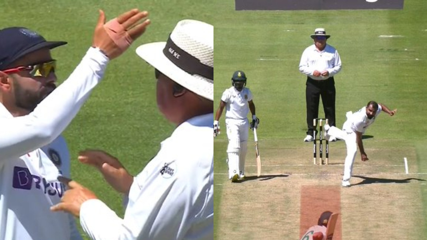 SA v IND 2021-22: WATCH - An unpleased Kohli reacts animatedly after umpire Erasmus issues warning to Shami