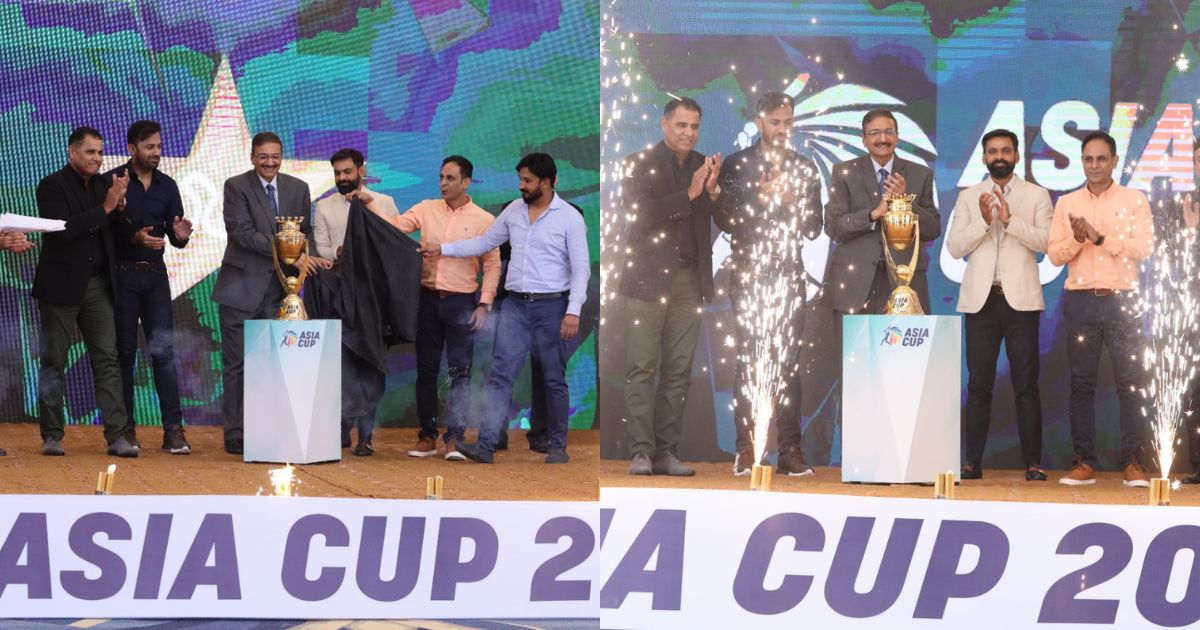 Zaka Ashraf unveiled Asia Cup 2023 schedule and trophy in Lahore on Wednesday | PCB