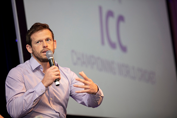 Ed Joyce speaking at an ICC event | Getty Images