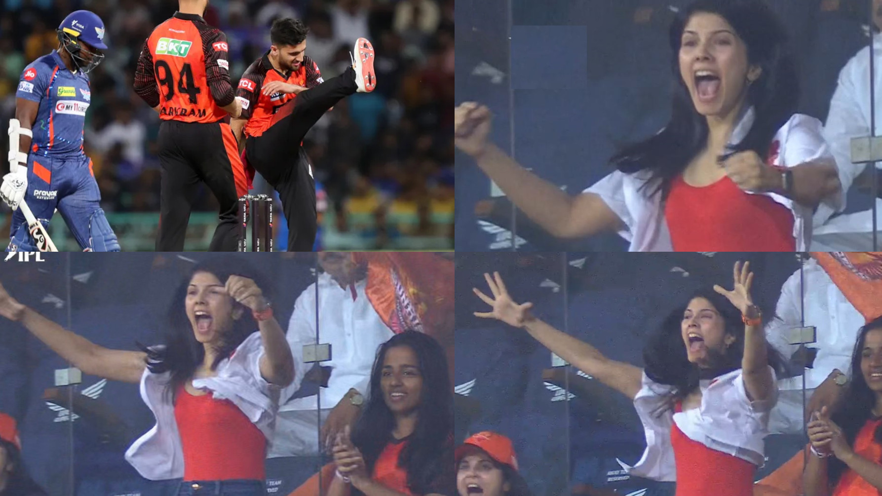 IPL 2023: WATCH- SRH owner Kaviya Maran jumps in joy as Fazalhaq Farooqi gets Kyle Mayers’ wicket