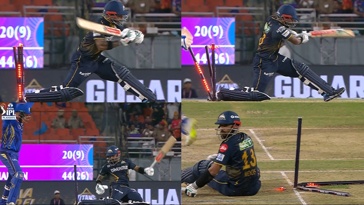 IPL 2025: WATCH- GT’s Kusal Mendis' bizarre hit-wicket dismissal; demolishes own stumps while playing a sweep