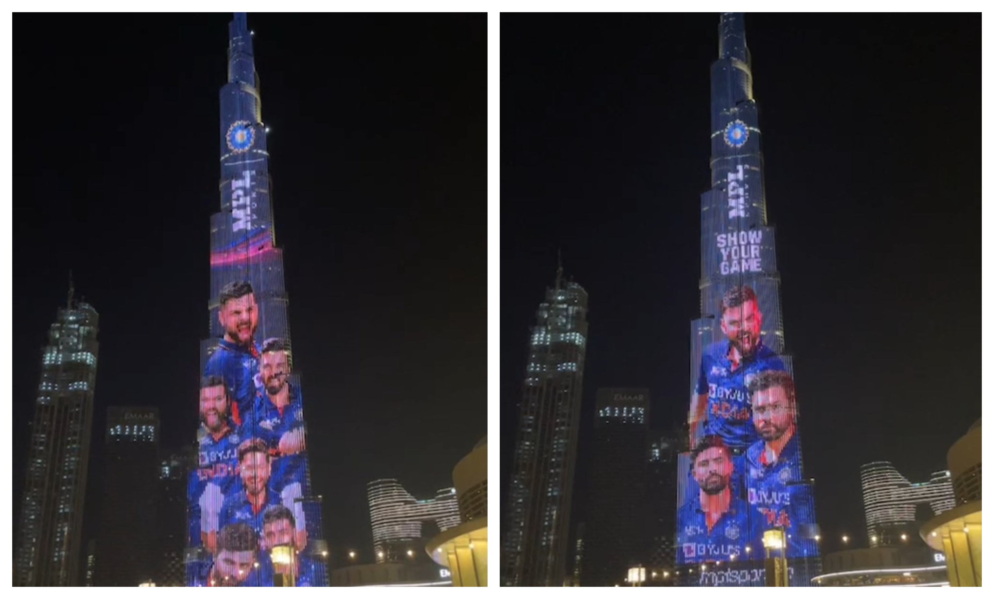 Burj Khalifa lit up in the colours of Team India’s new kit | Screengrab