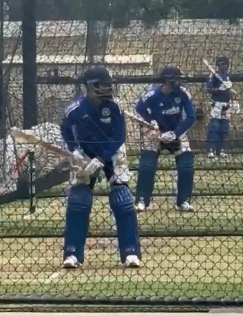 Kohli, Rohit and Shubman batting in nets | X