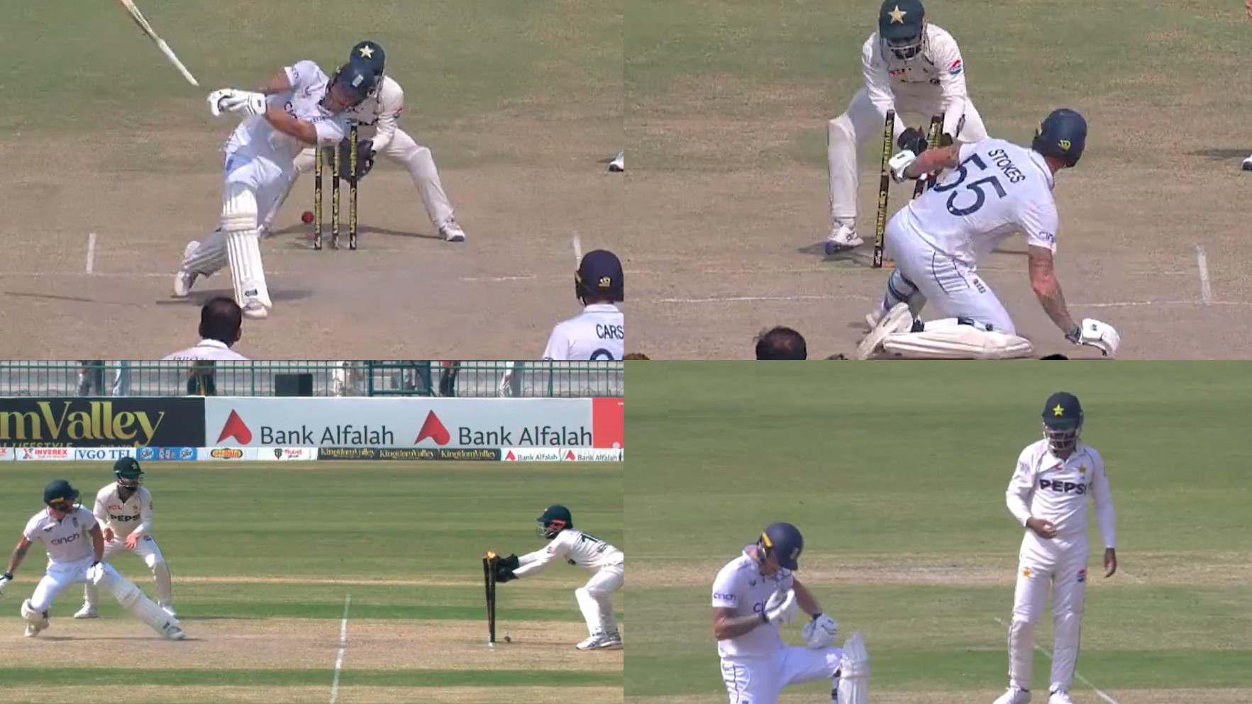 PAK v ENG 2024: WATCH- Ben Stokes loses his balance and bat, gets stumped in the process off Noman Ali