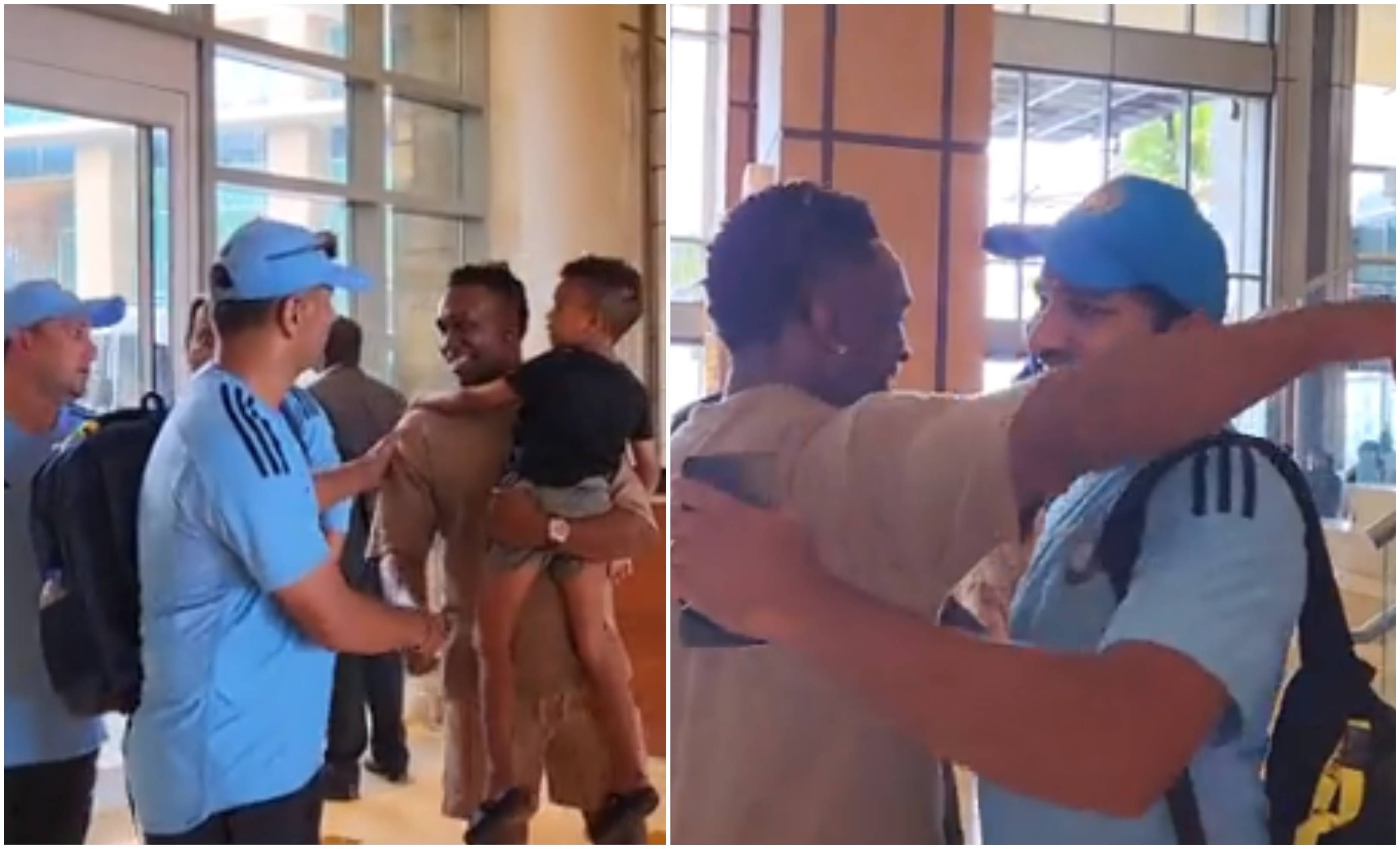 Dwayne Bravo meeting the Indian players and support staff members | BCCI/Screengrab