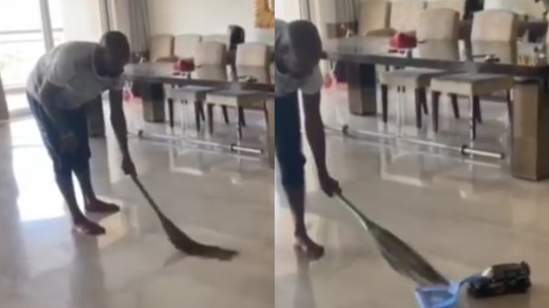 WATCH- Shikhar Dhawan's son Zoravar shows who's the boss while cleaning the house